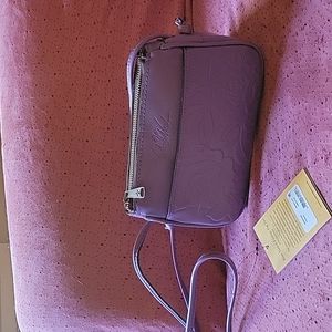 Patricia Nash Bacoli Rosetooled Crossbody in Amethyst